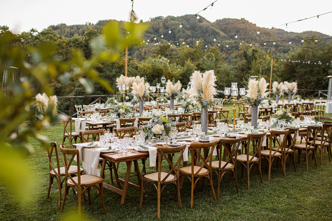 wedding setting outdoors